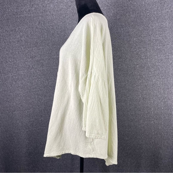 Oh My Gauze XL Pale Green Lightweight Boho Lagenlook Asymmetrical Tunic Artsy - Picture 5 of 12